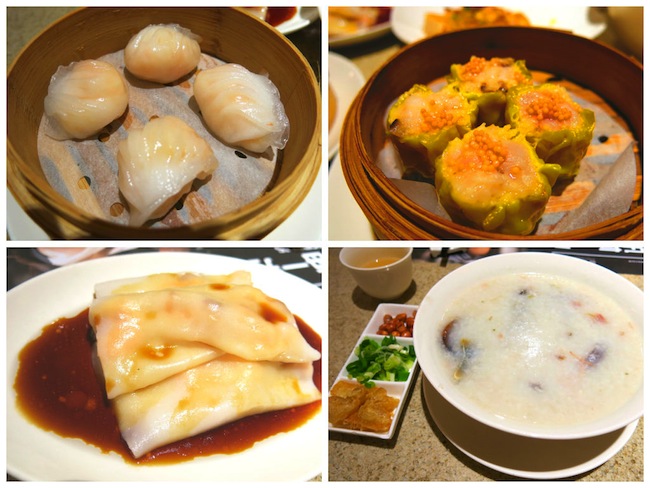 Har Gao, Siew Mai, Century Egg Congee, Shrimp Rice Roll